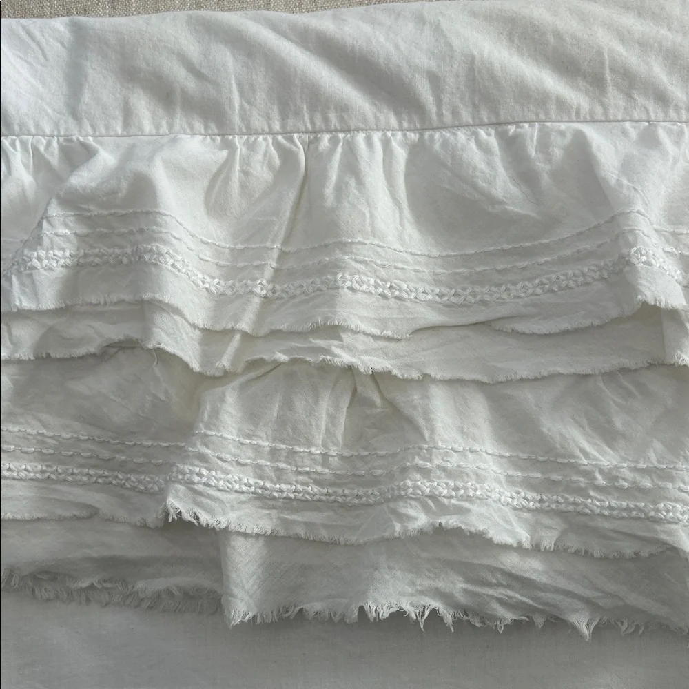 Pottery Barn Kids Crib Bed Skirt White Ruffled Shabby Chic - Picture 2 of 8